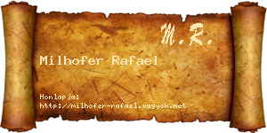 Milhofer Rafael névjegykártya